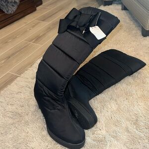 CAGNEY BLACK HEELED KATE SPADE SNOW BOOTS